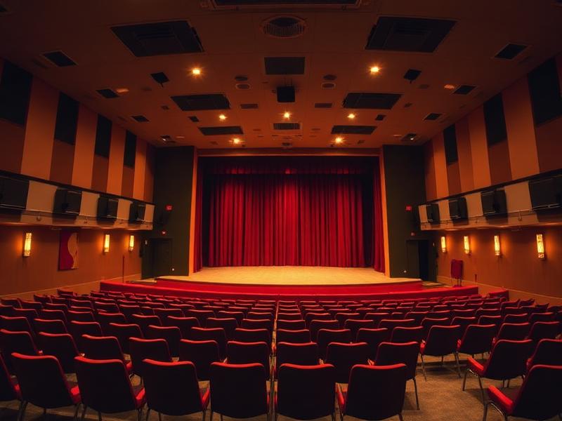 Community theatre auditorium and stage